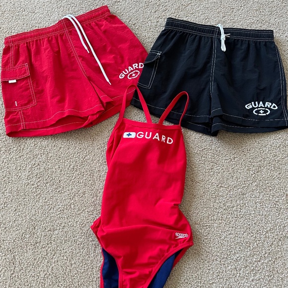 Life Guard Suit Shorts Uniform Lot Speedo Adoretex size S 34 - Picture 1 of 10
